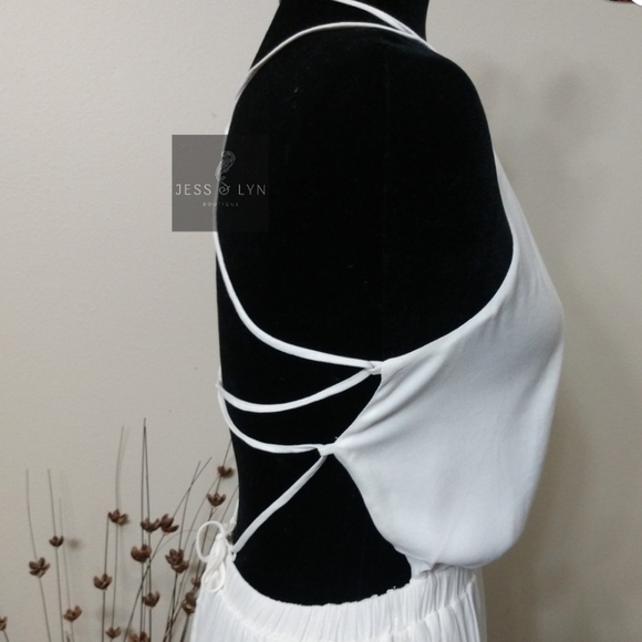 Off White Open Back Strap Dress - Picture 7 of 12